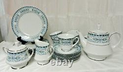 Vintage Noritake China Burlington Set-Tea Pot, 6 Cups & Saucers & 8 3/8 Plates