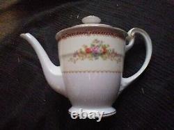 Vintage Noritake Small Teapot With Saucer, Roses, 1920-1940