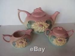 Vintage Original Hull Water Lily Tea Pot Full Set. Excellent! HTF! L@@K
