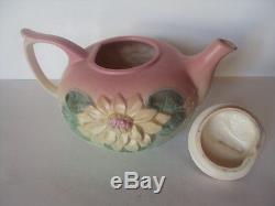 Vintage Original Hull Water Lily Tea Pot Full Set. Excellent! HTF! L@@K