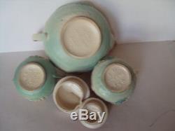 Vintage Original Hull Water Lily Tea Pot Full Set. Excellent! HTF! L@@K