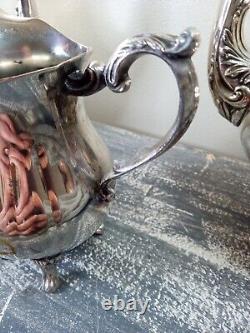 Vintage Ornate Silverplate Tea Pot Set. 4 Pieces