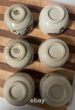 Vintage Otagiri Japan Handcrafted Gray Stoneware Teapot With Rattan Handle Set