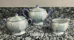 Vintage P. A. L. T. Czecho-Slovakia Tea Set Teapot, Sugar Bowl & Creamer Green