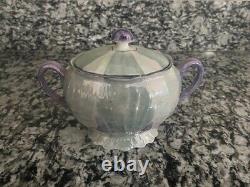 Vintage P. A. L. T. Czecho-Slovakia Tea Set Teapot, Sugar Bowl & Creamer Green