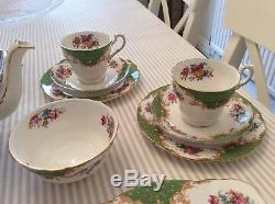 Vintage Paragon, Tea Set, Rockingham Green With Large Teapot