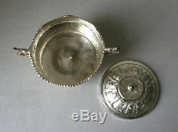 Vintage Persian Silver Tea Set with Tray, Sugar Bowl and Arcoroc France Plates