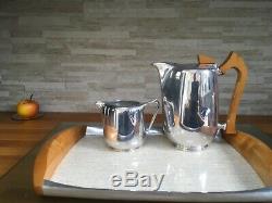 Vintage Picquot Ware Tea Set Five Pieces with Tray Original teapot