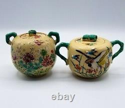 Vintage Porcelain Hand Painted Complete China Tea Set with Floral Design Signed