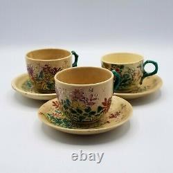 Vintage Porcelain Hand Painted Complete China Tea Set with Floral Design Signed