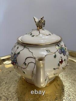 Vintage Porcelain Teapot Summer Enchantment By Lenox 2003 Plates 2006 Set Of 7