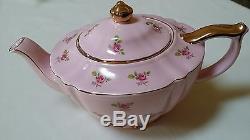 Vintage RARE Sadler Pink Tea Pot Gold Trim & Pink Roses #2353 England Used VGLN