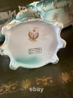 Vintage RS Prussia 4 Piece Set, Creamer, Sugar, Bisque Jar And Tea Pot Mint