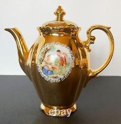 Vintage RW Bavaria Gold Porcelain Demitasse Tea Set for 6, Rudolf Wachter