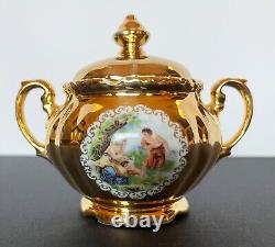 Vintage RW Bavaria Gold Porcelain Demitasse Tea Set for 6, Rudolf Wachter