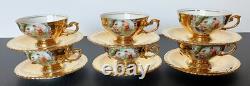 Vintage RW Bavaria Gold Porcelain Demitasse Tea Set for 6, Rudolf Wachter