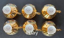 Vintage RW Bavaria Gold Porcelain Demitasse Tea Set for 6, Rudolf Wachter