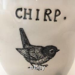Vintage Rae Dunn Artisan CHIRP Bird Sugar Bowl Canister