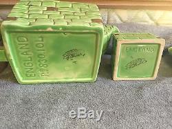 Vintage Rare 1930s Lingard Green Humpty Dumpty Tea Set Complete No Chips 3 Piece