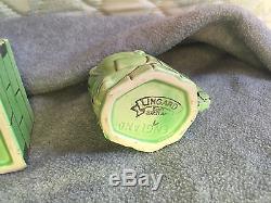 Vintage Rare 1930s Lingard Green Humpty Dumpty Tea Set Complete No Chips 3 Piece