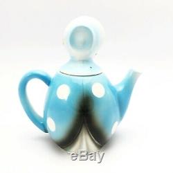 Vintage Rare 1950s Anthropomorphic Ladybug Teapot Blue Polka Dot Northern Imp