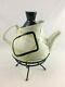 Vintage Red Wing Smart Set Teapot With Black Top & Original Stand Excellent Cond