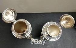Vintage Rogers Bros Mayfair Silverplate Coffee Tea Set w Footed Tray No Monogram
