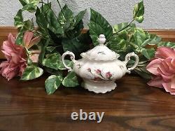 Vintage Rosenthal Selb Germany Pompadour Tea Pot With Creamer & Sugar Set