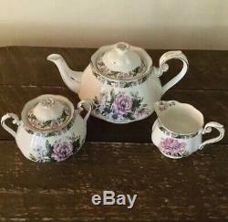 Vintage Royal Albert Cotswold English Bone China Tea Set Tea Pot Creamer Sugar