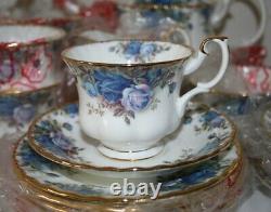 Vintage Royal Albert Moonlight Rose 23-Piece Tea Set inc Teapot & Cake Stand NEW