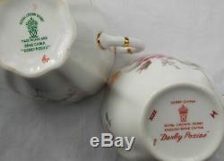 Vintage Royal Crown Derby Posies Tea Set With Teapot For Six