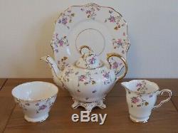 Vintage Royal Stafford Violets Pompadour Tea Service Set Teapot