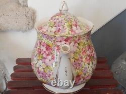 Vintage Royal Standard Virginia Stock Chintz Teapot Tea Set Fine Bone China