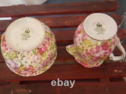 Vintage Royal Standard Virginia Stock Chintz Teapot Tea Set Fine Bone China