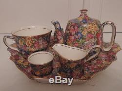 Vintage Royal Winton Chintz Joyce-Lynn Breakfast Set Teapot Tea for One 1950's