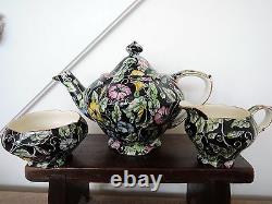 Vintage Royal Winton Chintz Morning Glory Tea Set for 2 Teapot 9 Pieces Rare