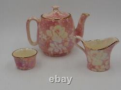 Vintage Royal Winton Chintz Pink Rose Brocade Breakfast Set Tea For One Teapot