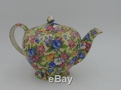 Vintage Royal Winton Chintz Sweet Pea Teapot Breakfast Set Tea for One