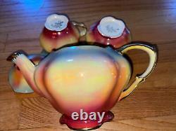 Vintage Royal Winton Grimwades Rainbow Lusterware Teapot Sugar And Creamer Set