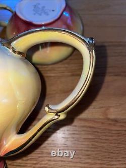 Vintage Royal Winton Grimwades Rainbow Lusterware Teapot Sugar And Creamer Set