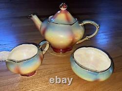 Vintage Royal Winton Grimwades Rainbow Lusterware Teapot Sugar And Creamer Set