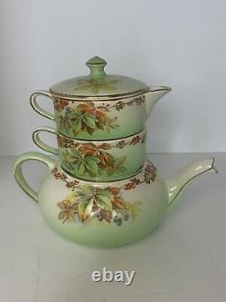 Vintage Royal Winton Grimwades Transferware STACKING TEA SET Individual LEAVES