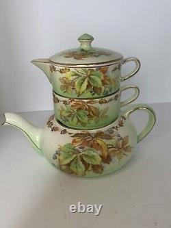 Vintage Royal Winton Grimwades Transferware STACKING TEA SET Individual LEAVES