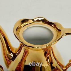 Vintage Rudolf Wachter Bavaria, Gold Glaze Teapot, Creamer & Sugar Bowl Set