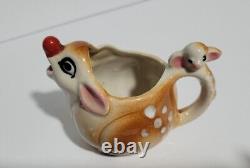 Vintage! Rudolph Red-nosed Reindeer Tea Set Tea Pot, Creamer, Sugar Bowl