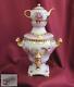 Vintage Russia Porcelain Tea Samovar & Tea Pot Set Marked Gzhel
