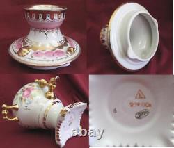 Vintage Russia Porcelain Tea Samovar & Tea Pot Set Marked Gzhel