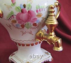 Vintage Russia Porcelain Tea Samovar & Tea Pot Set Marked Gzhel