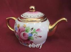 Vintage Russia Porcelain Tea Samovar & Tea Pot Set Marked Gzhel