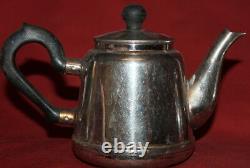 Vintage Russian metal tea set teapot and creamer